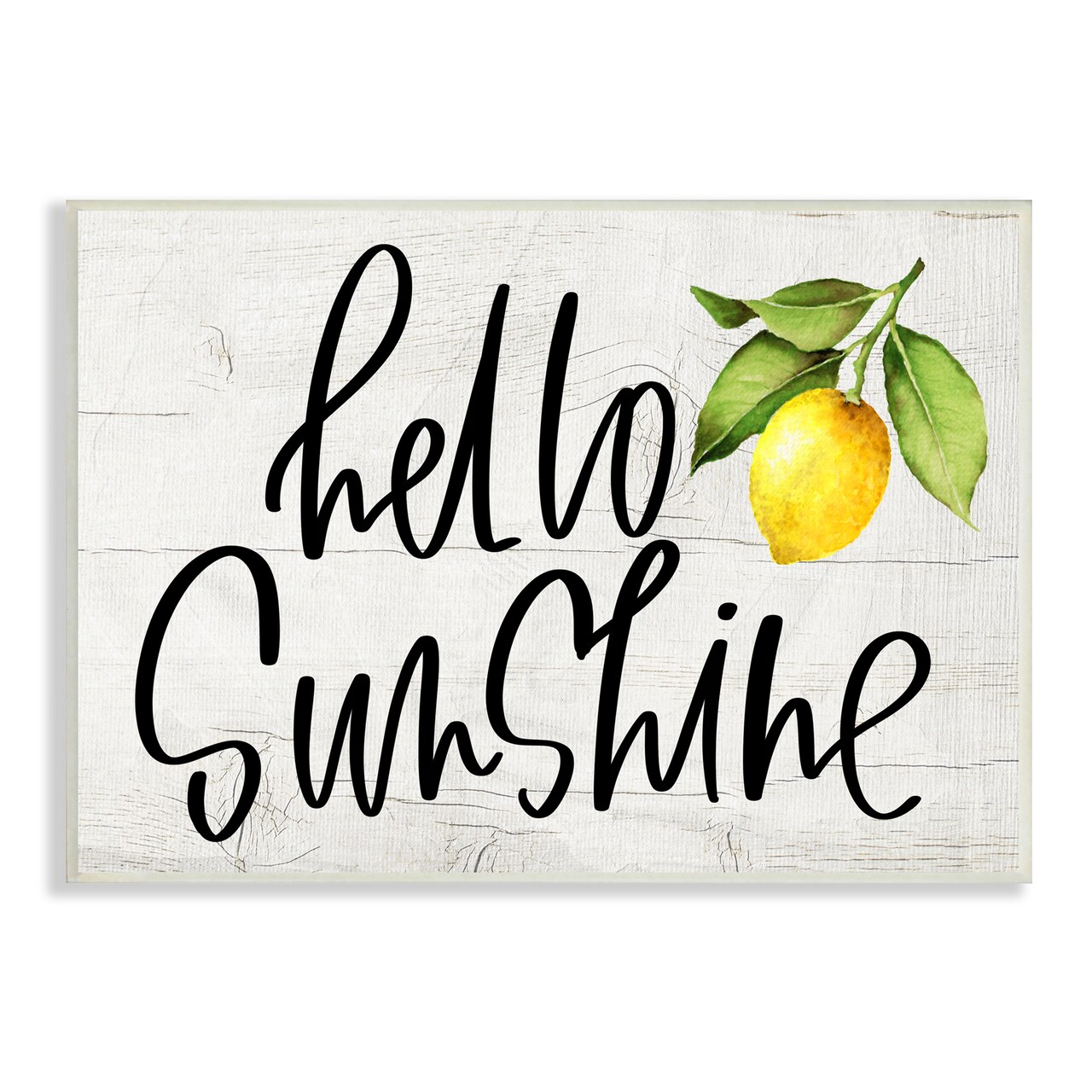 Stupell Industries Hello Sunshine Lemon Branch Wall Plaque Art